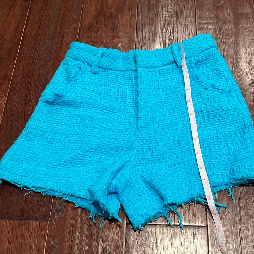 Zara girls tweed frayed shorts